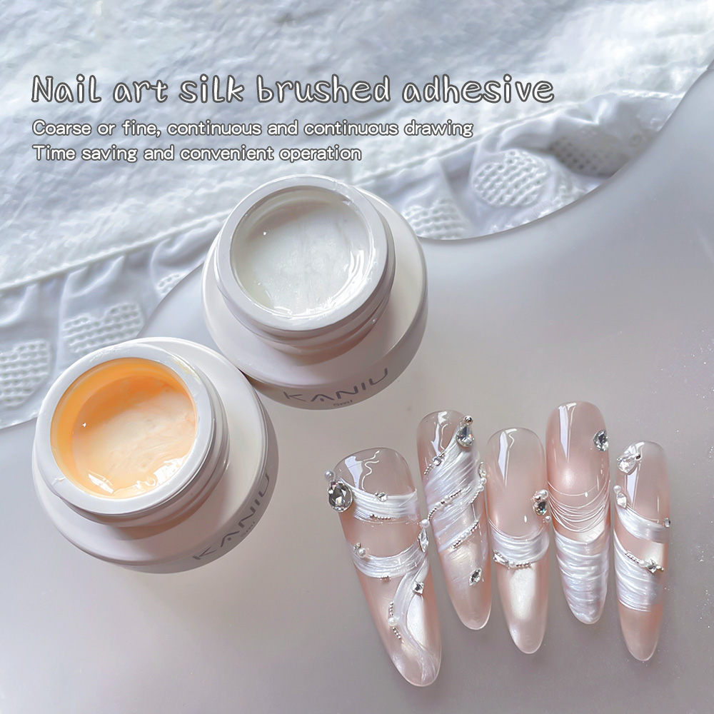 Copolymer Line - KANIU เจลไลเนอร์สีขาวนู้ด 5 มล. เจลไลเนอร์ความหนาแน่นสูงสำหรับตกแต่งเล็บ เจลสำหรับวาดเส้นและตกแต่งพื้นผิวเล็บ