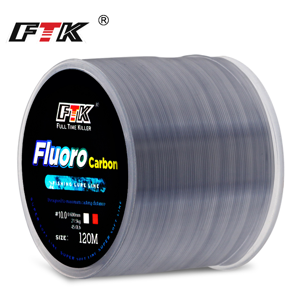 Fluorocarbon Line - FTK สายตกปลา120M 4.13-34.32LB 0.14-0.5มม.1.88-15.6กิโลกรัมเคลือบผู้นำล่อสวมใส่ Fluorocarbon Line